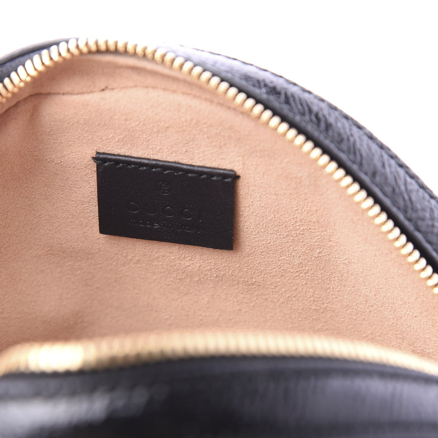 Suede Patent Web Mini Ophidia Round Shoulder Bag Black