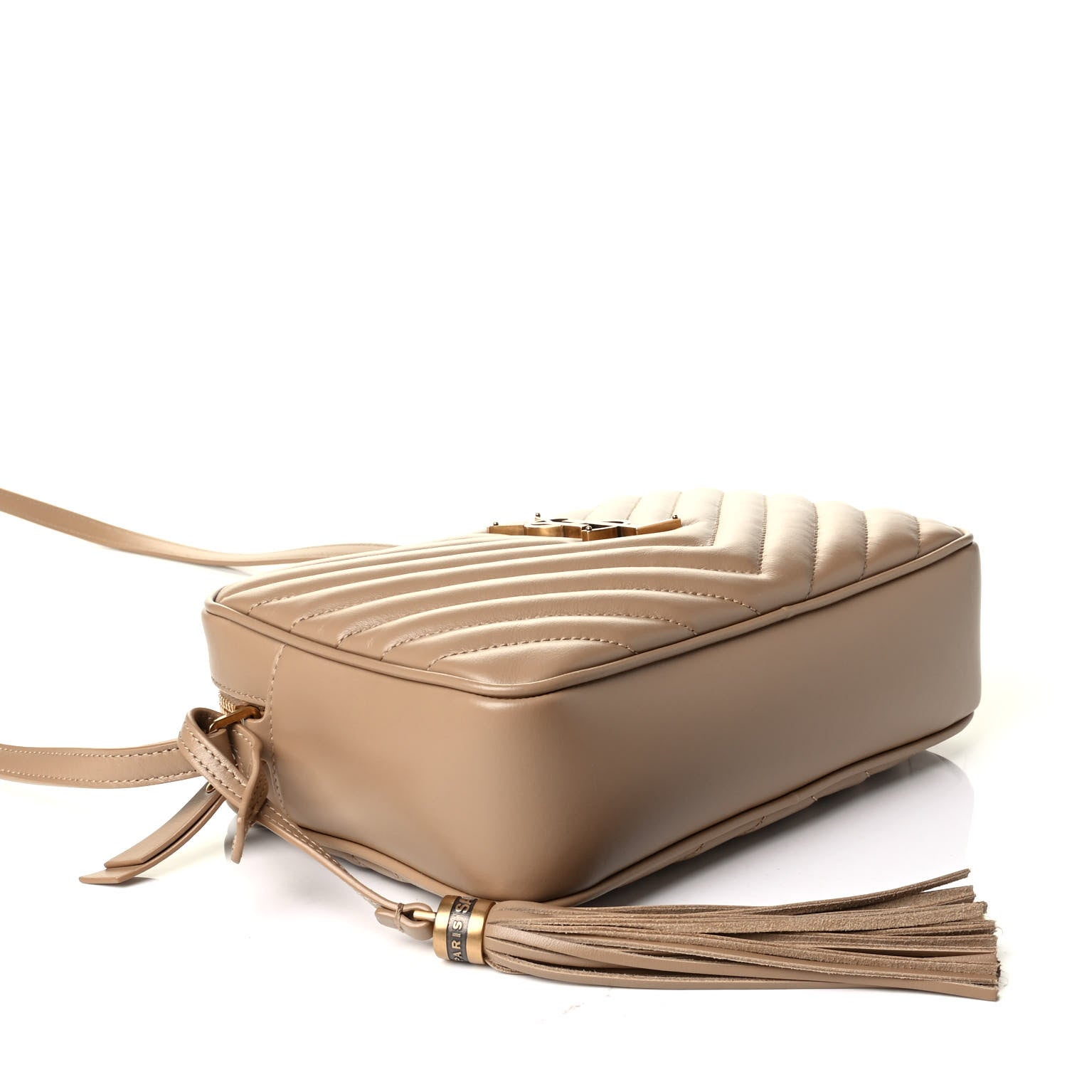 Saint Laurent Calfskin Matelasse Monogram Lou Camera Bag Dark Latte 3 of 7