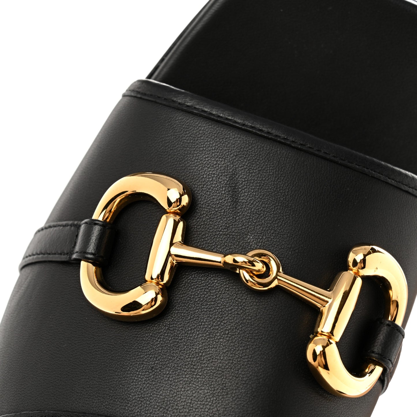 Nappa Horsebit Flat Slide Sandals 39 Black