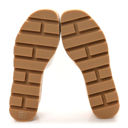 Hermes Calfskin Cork Eze 30 Sandals 36 White 6 of 10