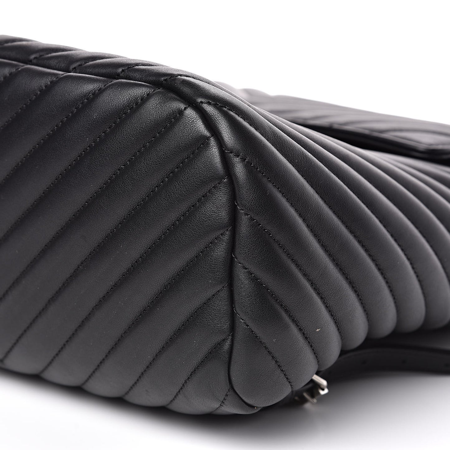 Calfskin Chevron Quilted Large Urban Spirit Backpack Black