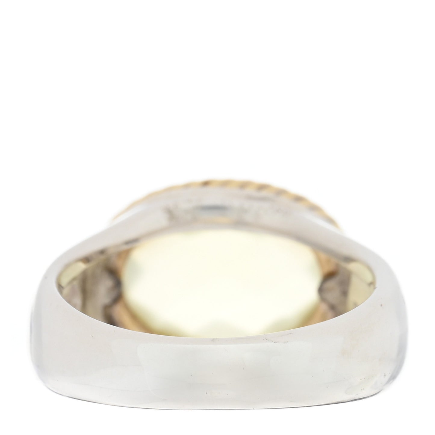 Sterling Silver 18K Yellow Gold Citrine Domed Ring 54 6.75