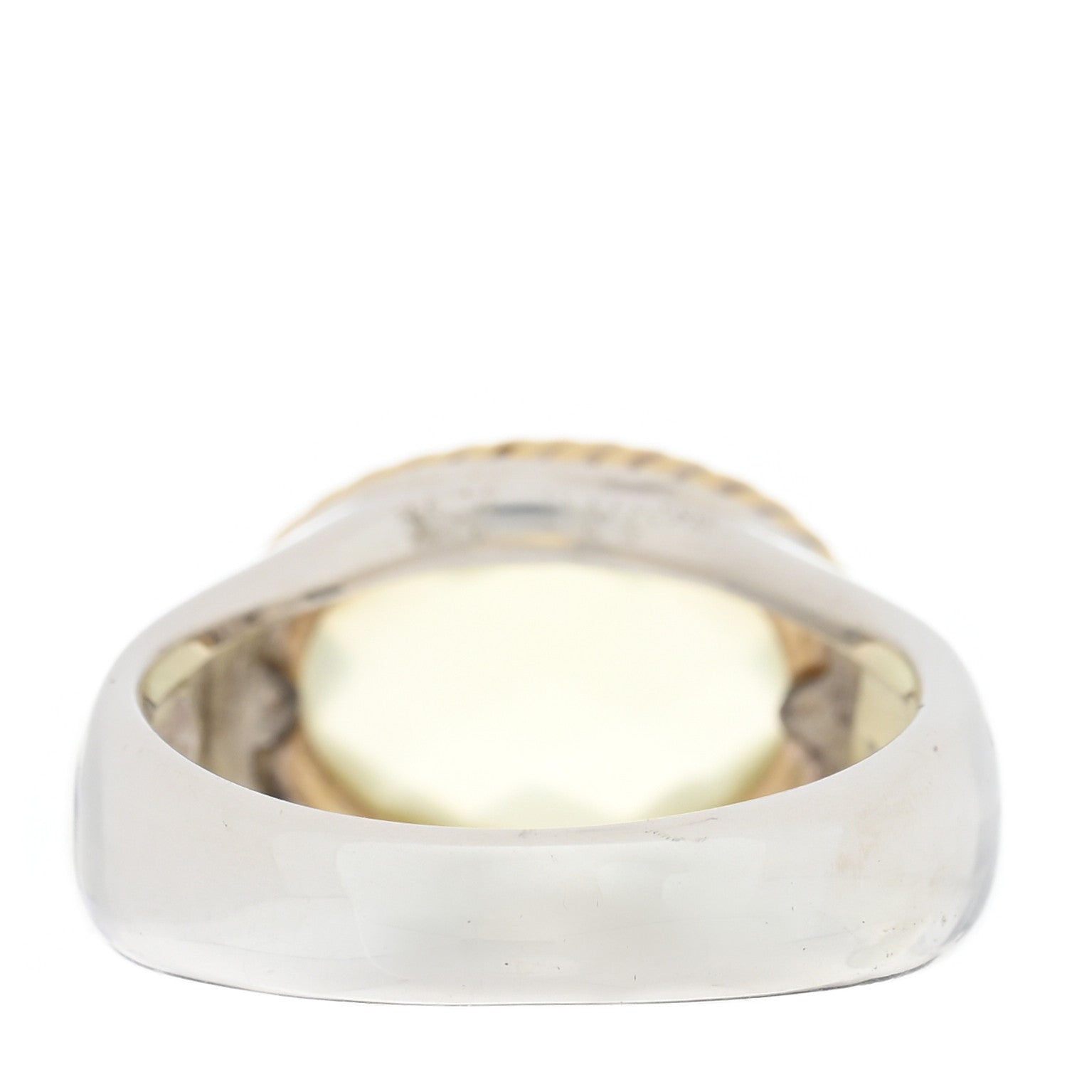 David Yurman Sterling Silver 18K Yellow Gold Citrine Domed Ring 54 6.75 3 of 4
