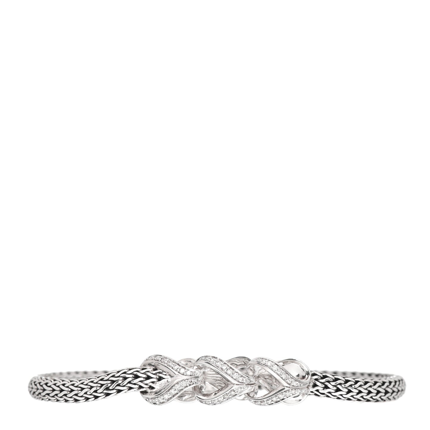 Sterling Silver Diamond 5mm Asli Pave Station Bracelet