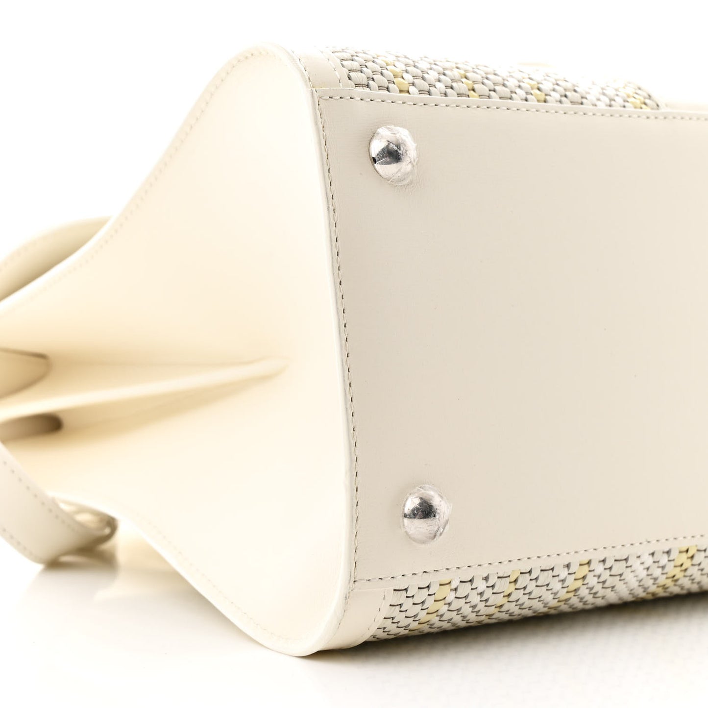 Canvas Box Calfskin MM Brillant Satchel Ivory