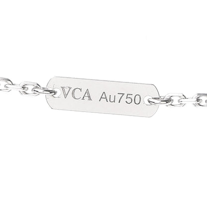 Van Cleef & Arpels 18K White Gold Diamond Guilloche Vintage Alhambra Pendant Necklace 6 of 8