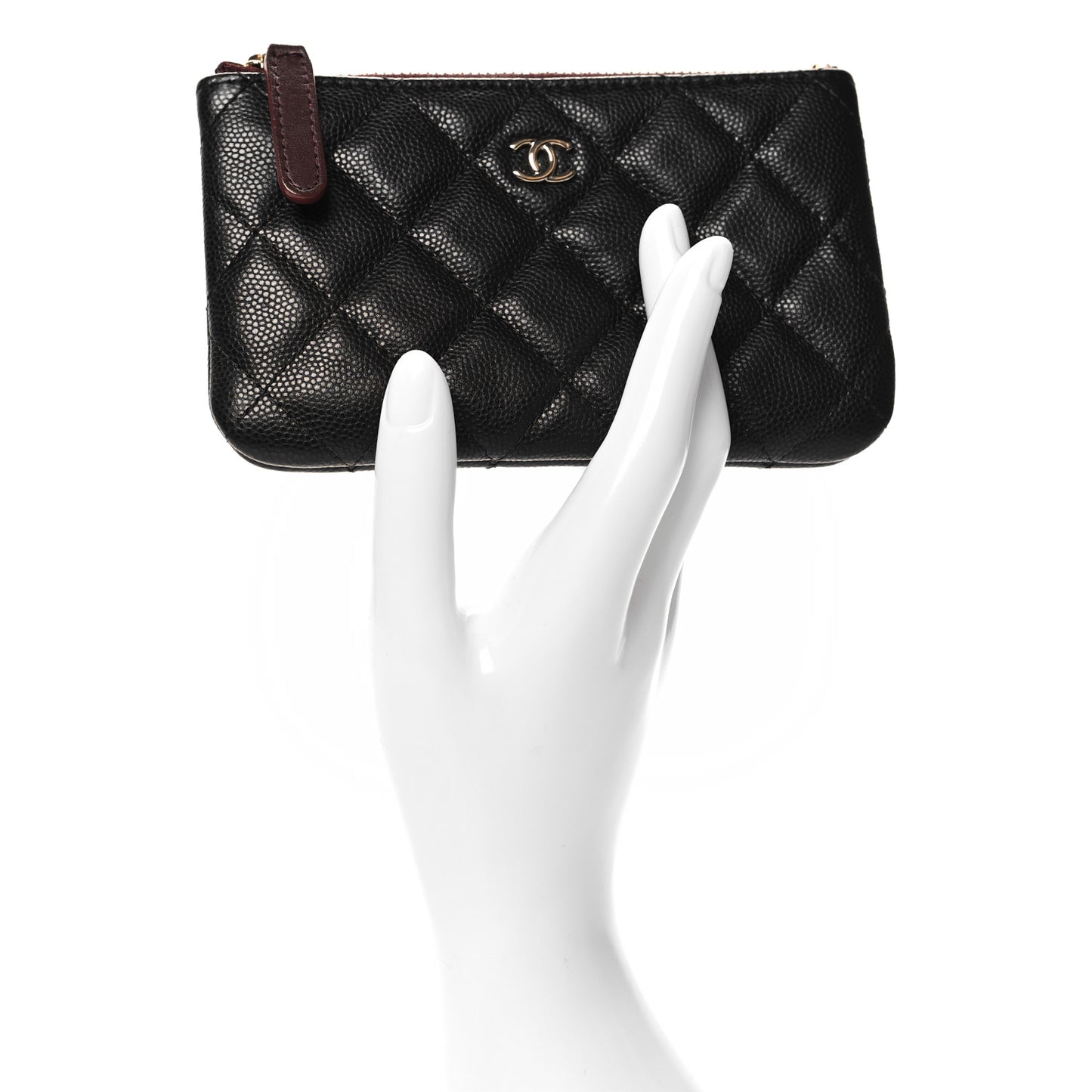 Caviar Quilted Small Cosmetic Case Black