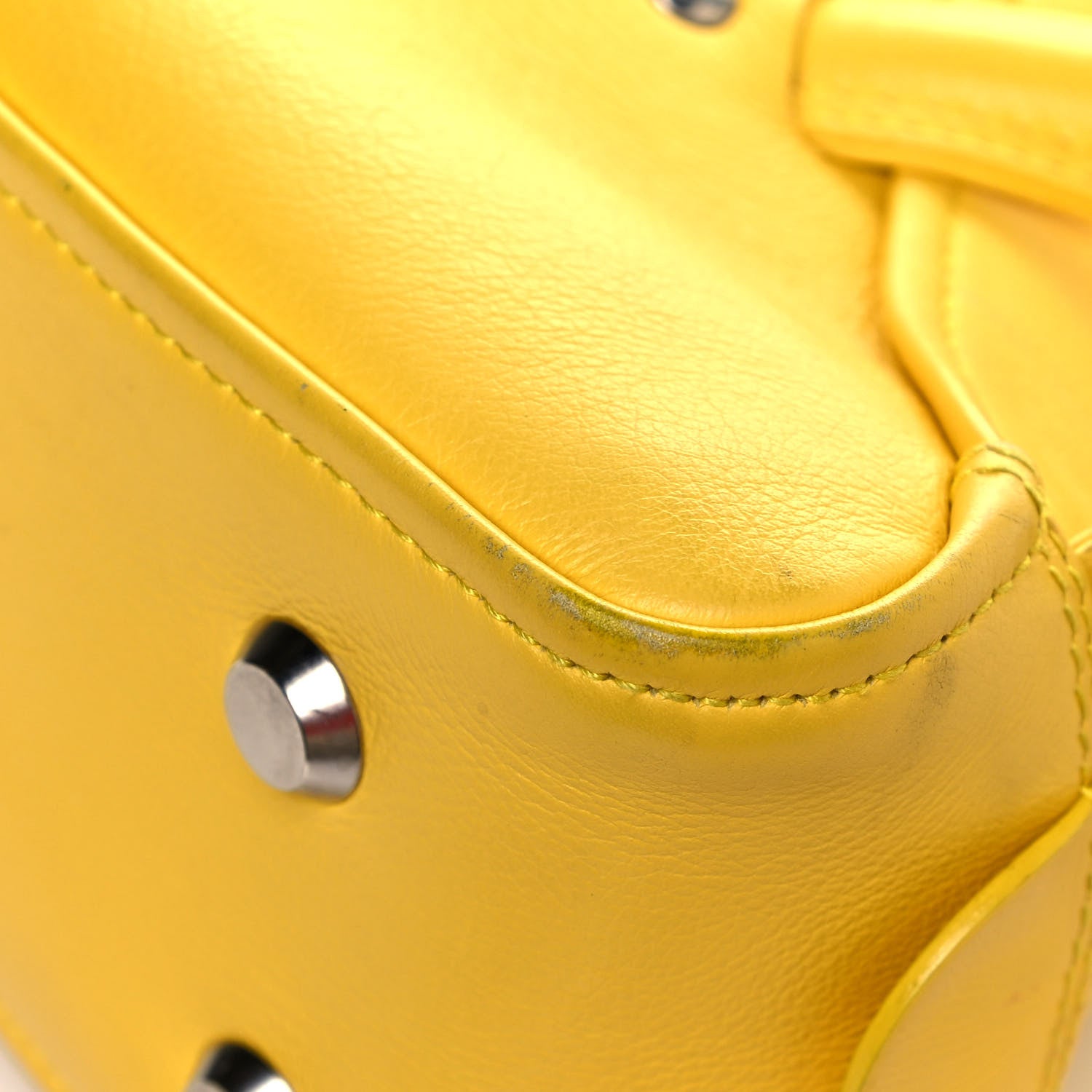 Balenciaga Shiny Day Calfskin Logo S Triangle Duffle Jaune Black 8 of 17
