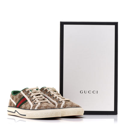 Gucci GG Monogram Web Womens 1977 Tennis Sneakers 39 Beige Ebony Mystic White 11 of 11