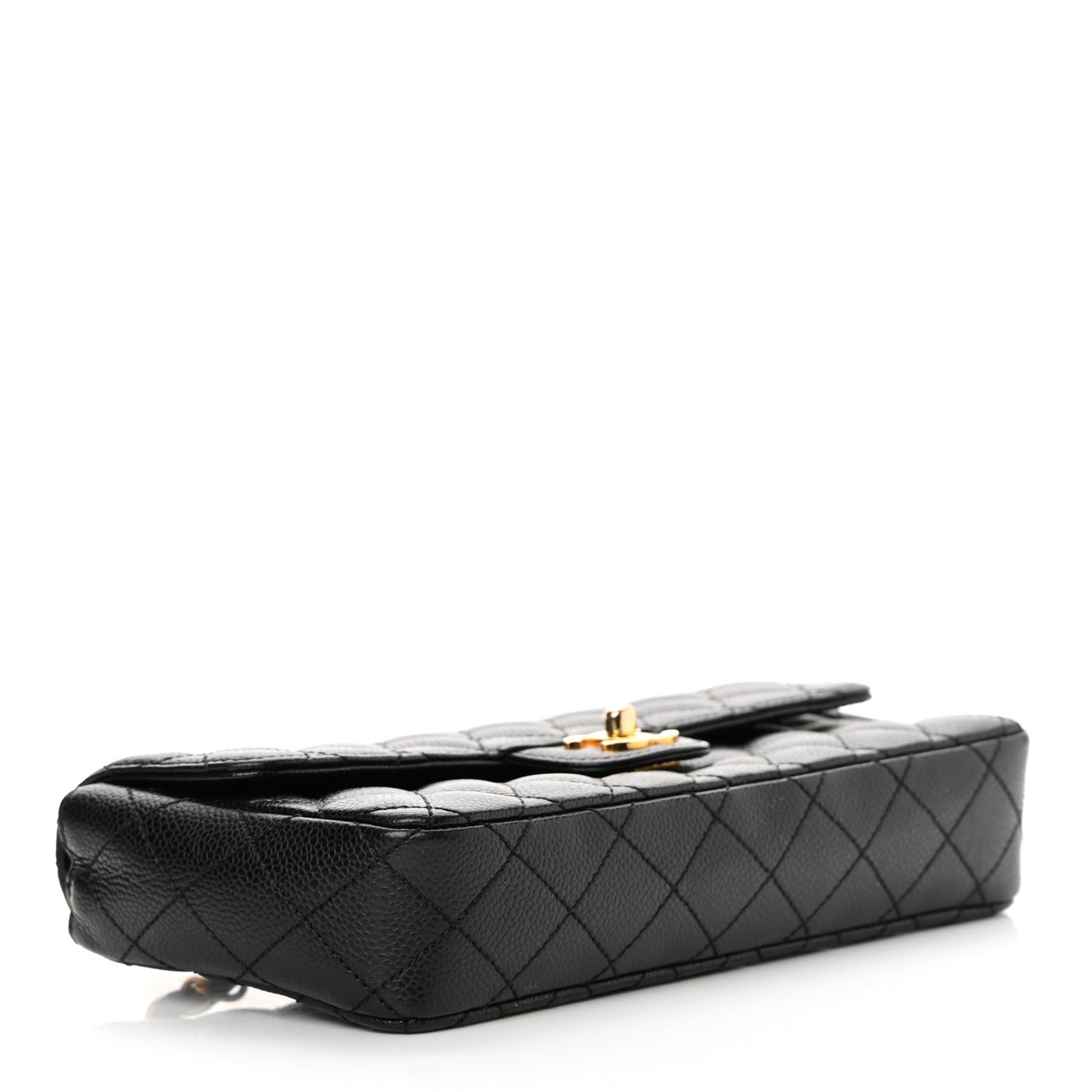 Caviar Quilted East West Flap Black