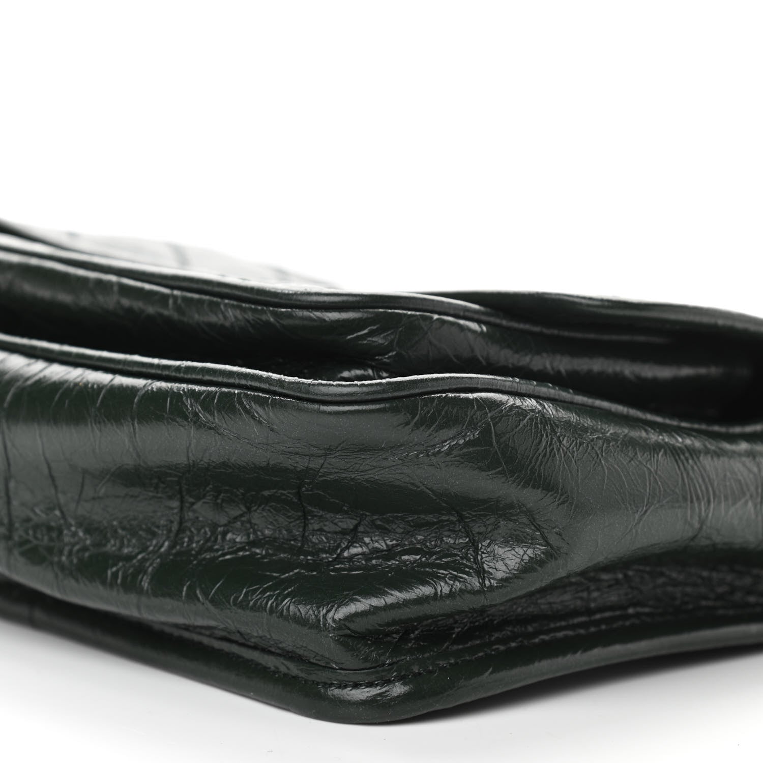 Saint Laurent Crinkled Calfskin Matelasse Monogram Baby Niki Chain Satchel Dark Green 10 of 11