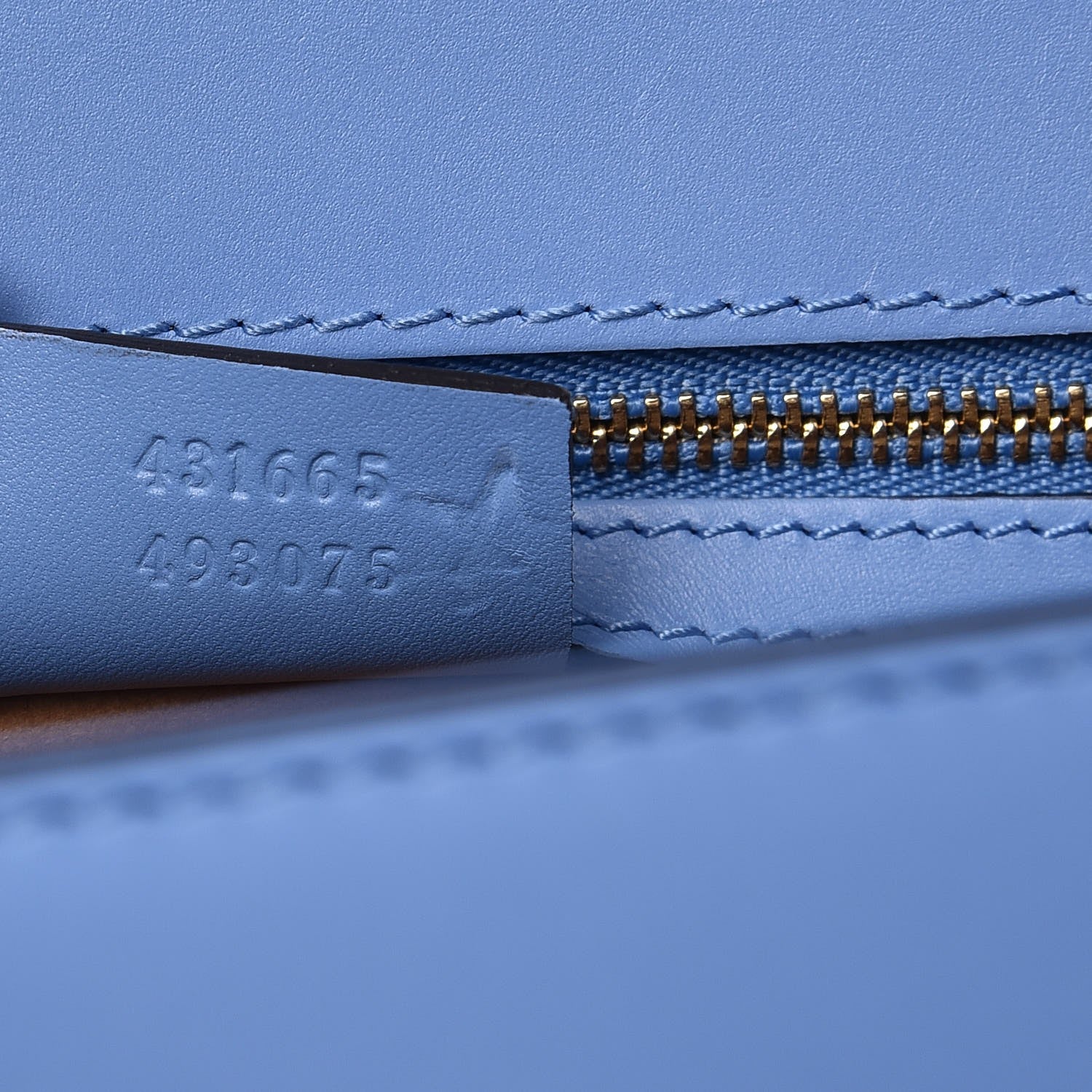 Gucci Calfskin Embroidered Medium Sylvie Top Handle Bag Clear Sky Blue 7 of 9