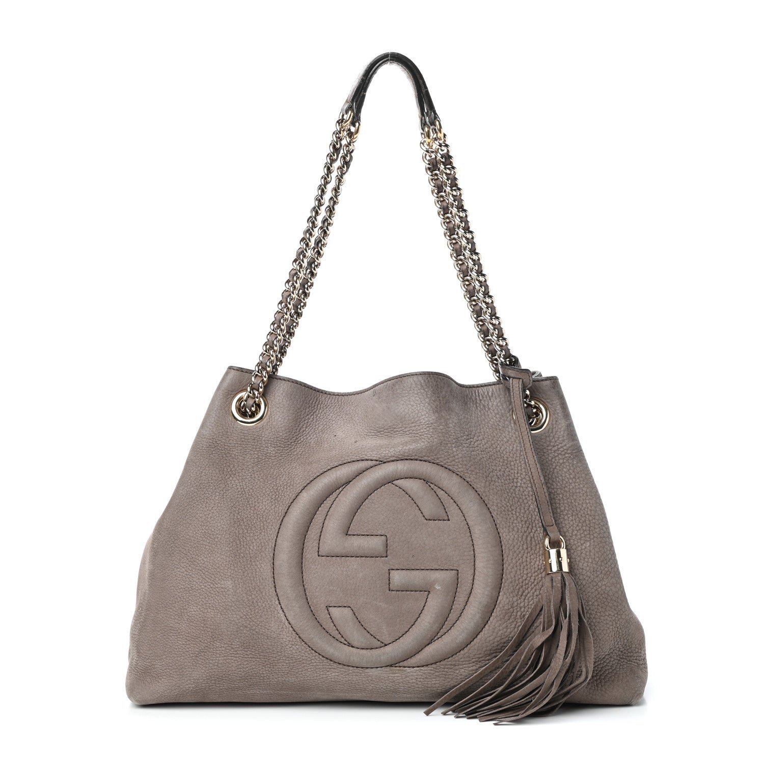 Gucci Vitello Range Medium Soho Chain Shoulder Bag Grey Field 1 of 9
