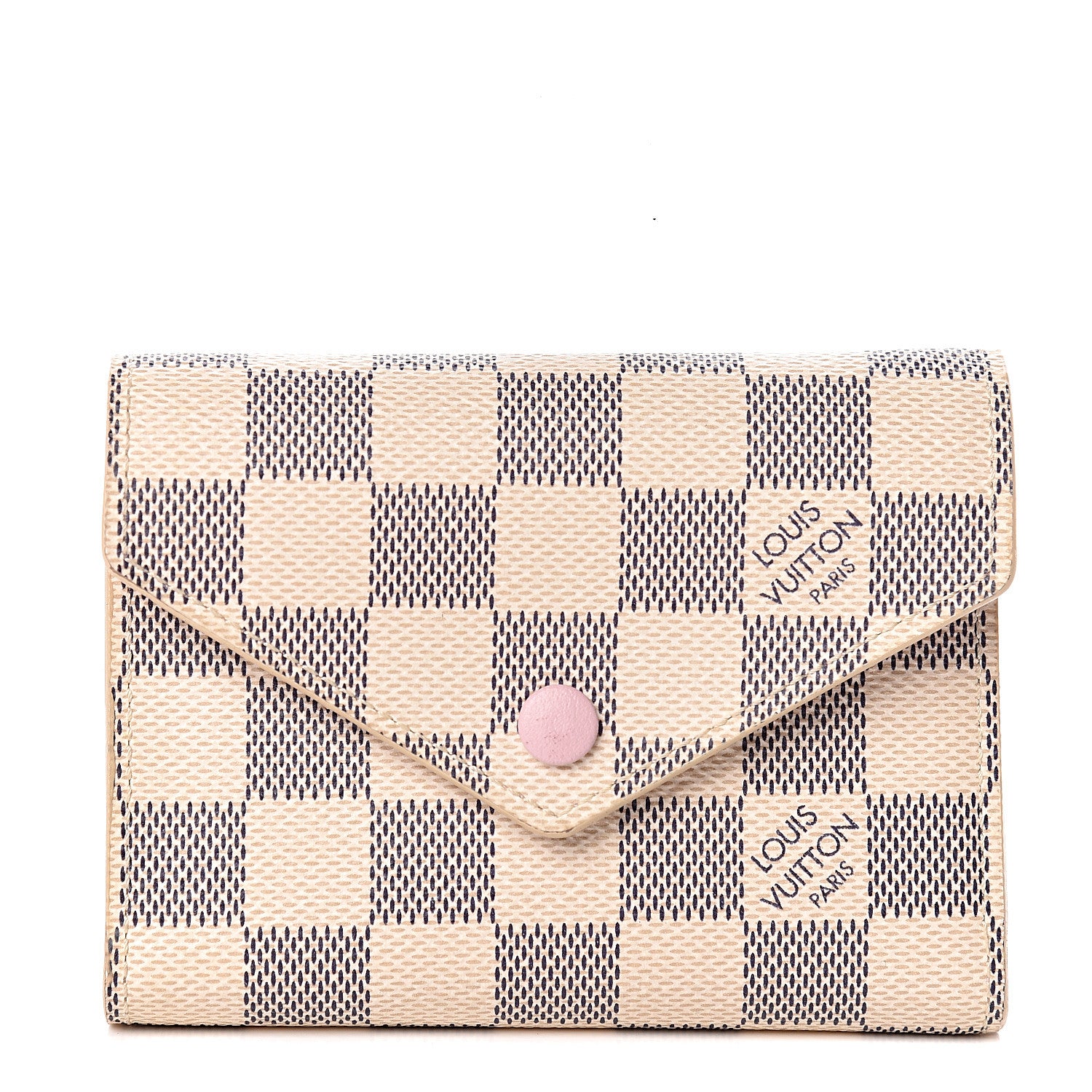 Louis Vuitton Damier Azur Victorine Wallet Rose Ballerine 1 of 7
