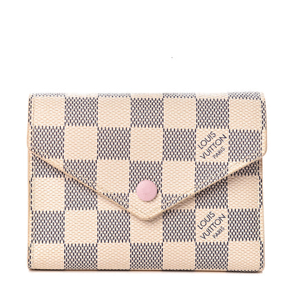 Louis Vuitton Damier Azur Victorine Wallet Rose Ballerine 1 of 7