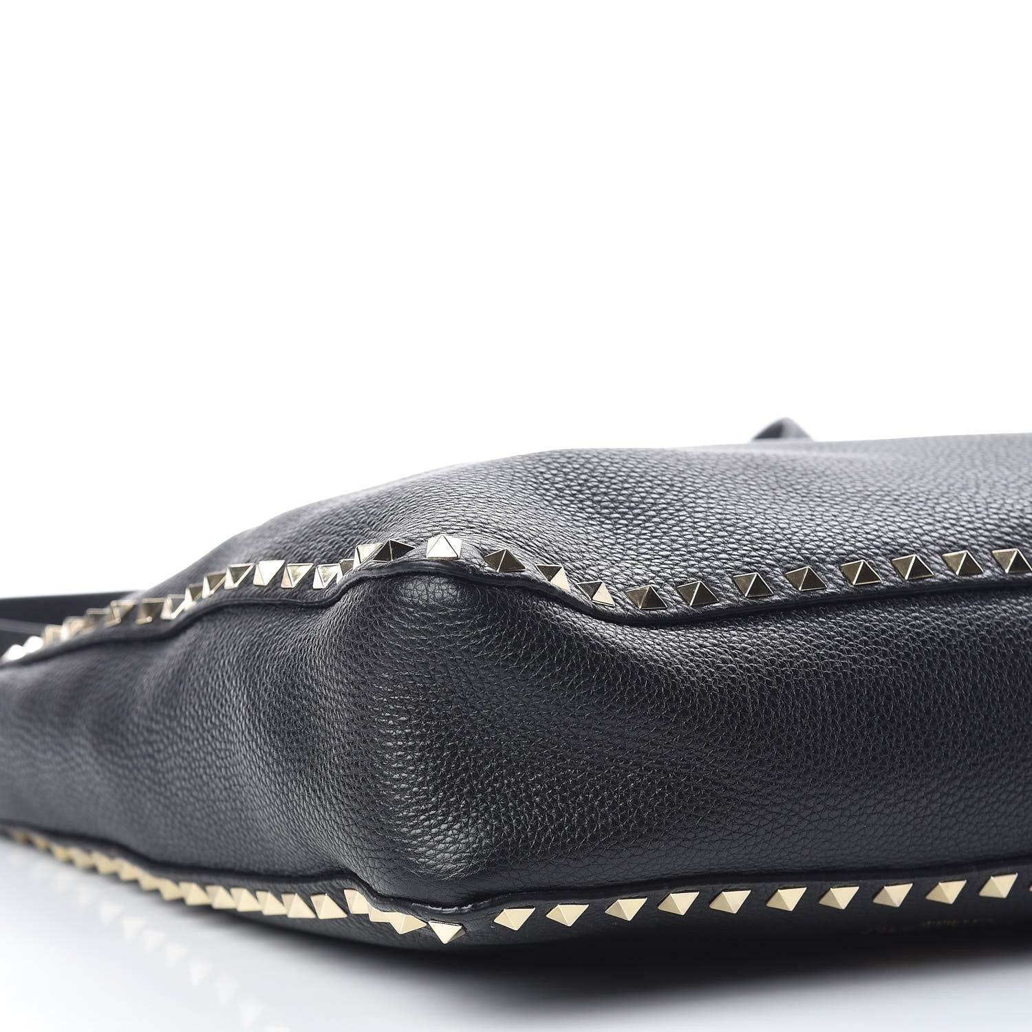 Valentino Garavani Pebbled Calfskin Large Rockstud Flip-Lock Messenger Bag Black 7 of 9