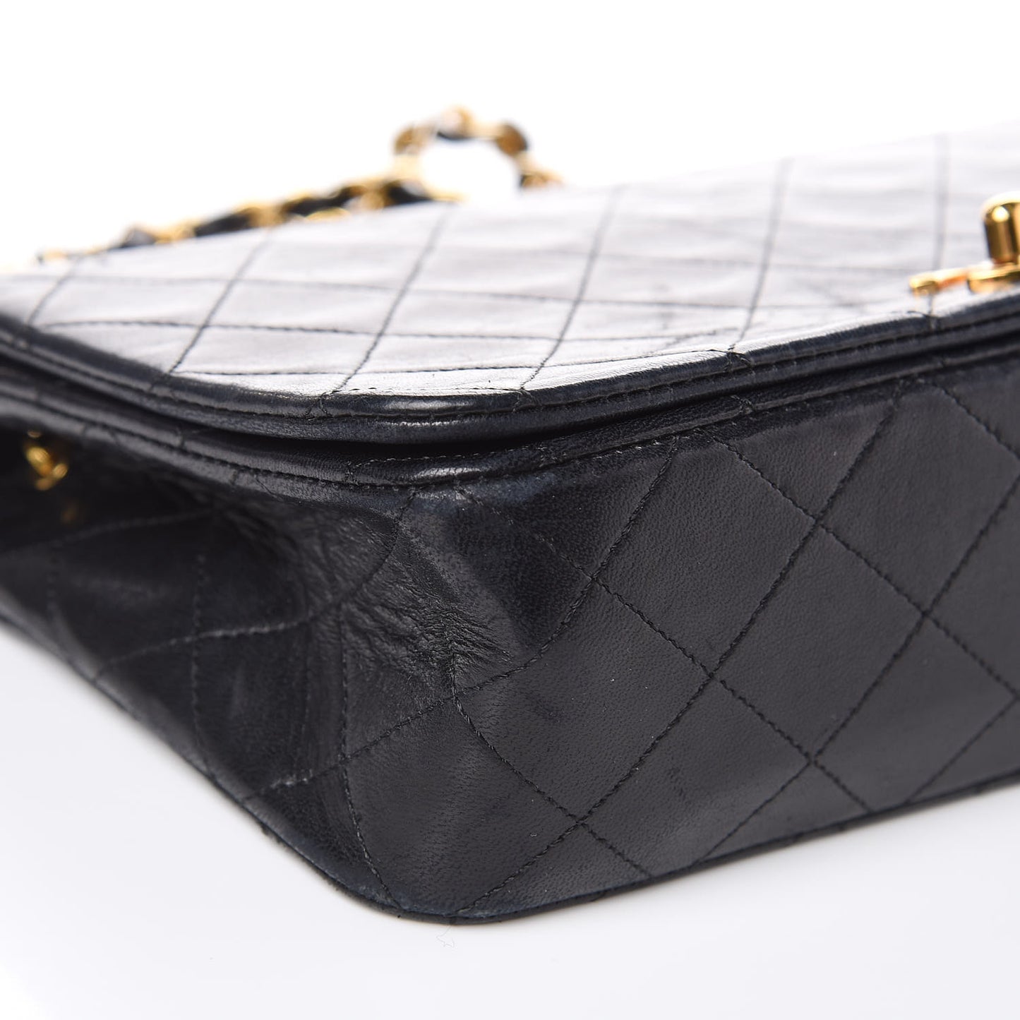Lambskin Quilted Small Single Flap Bag Black