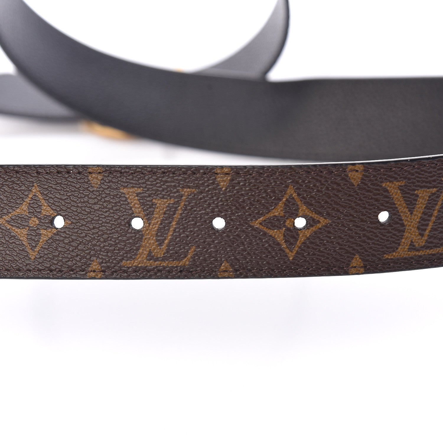 Louis Vuitton Calfskin Monogram 35mm LV Circle Reversible Belt 80 32 Black 5 of 7