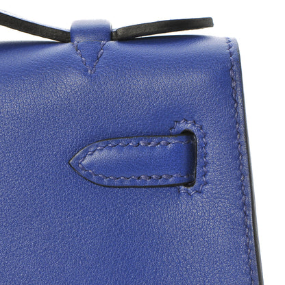 Hermes Swift Kelly Pochette Clutch Bleu Electrique 14 of 24