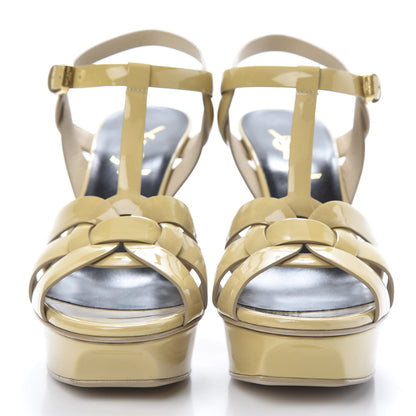 Saint Laurent Patent Tribute 75 Platform Sandals 35 Nude Powder 2 of 9