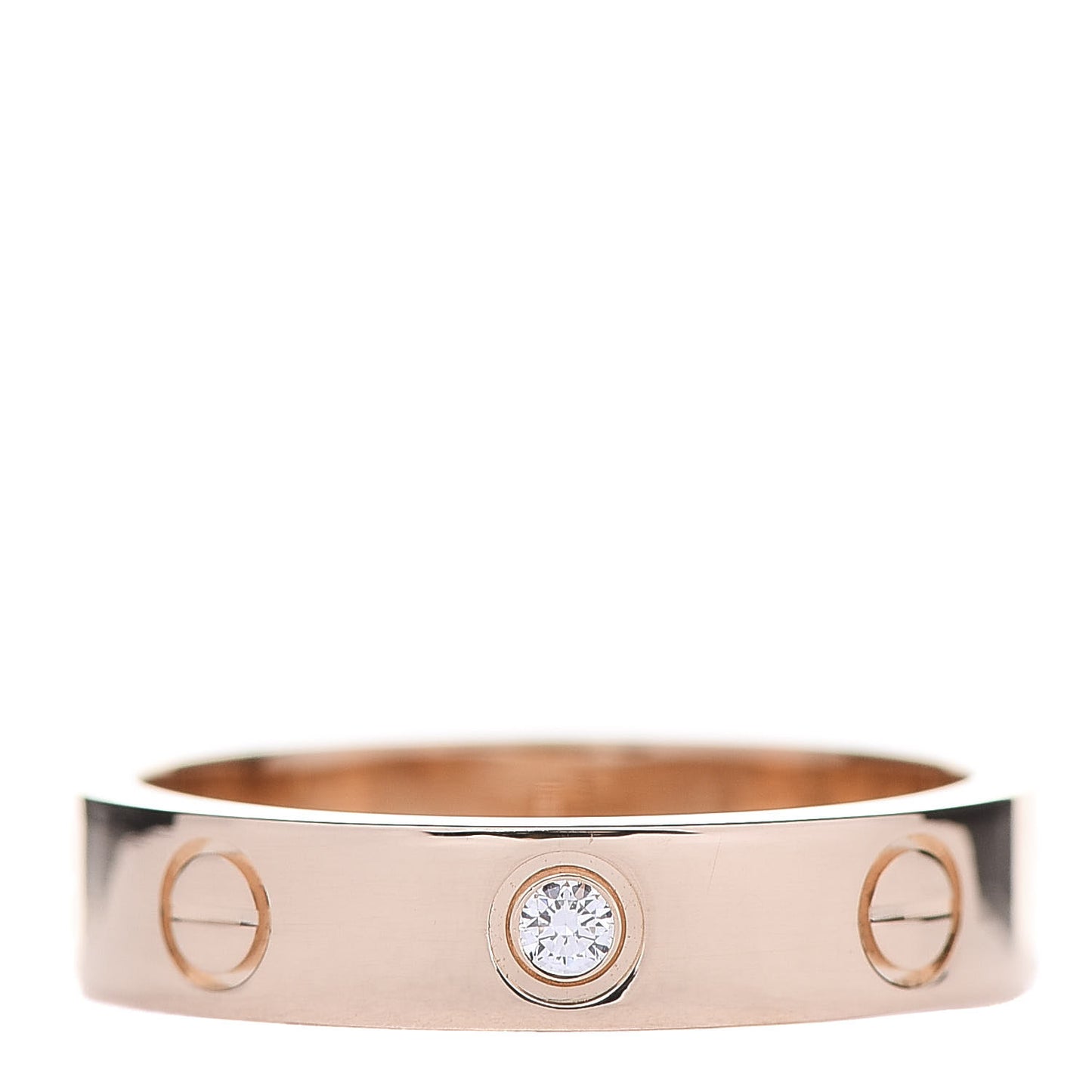 18K Pink Gold Diamond 4mm LOVE Wedding Band Ring 50 5.25