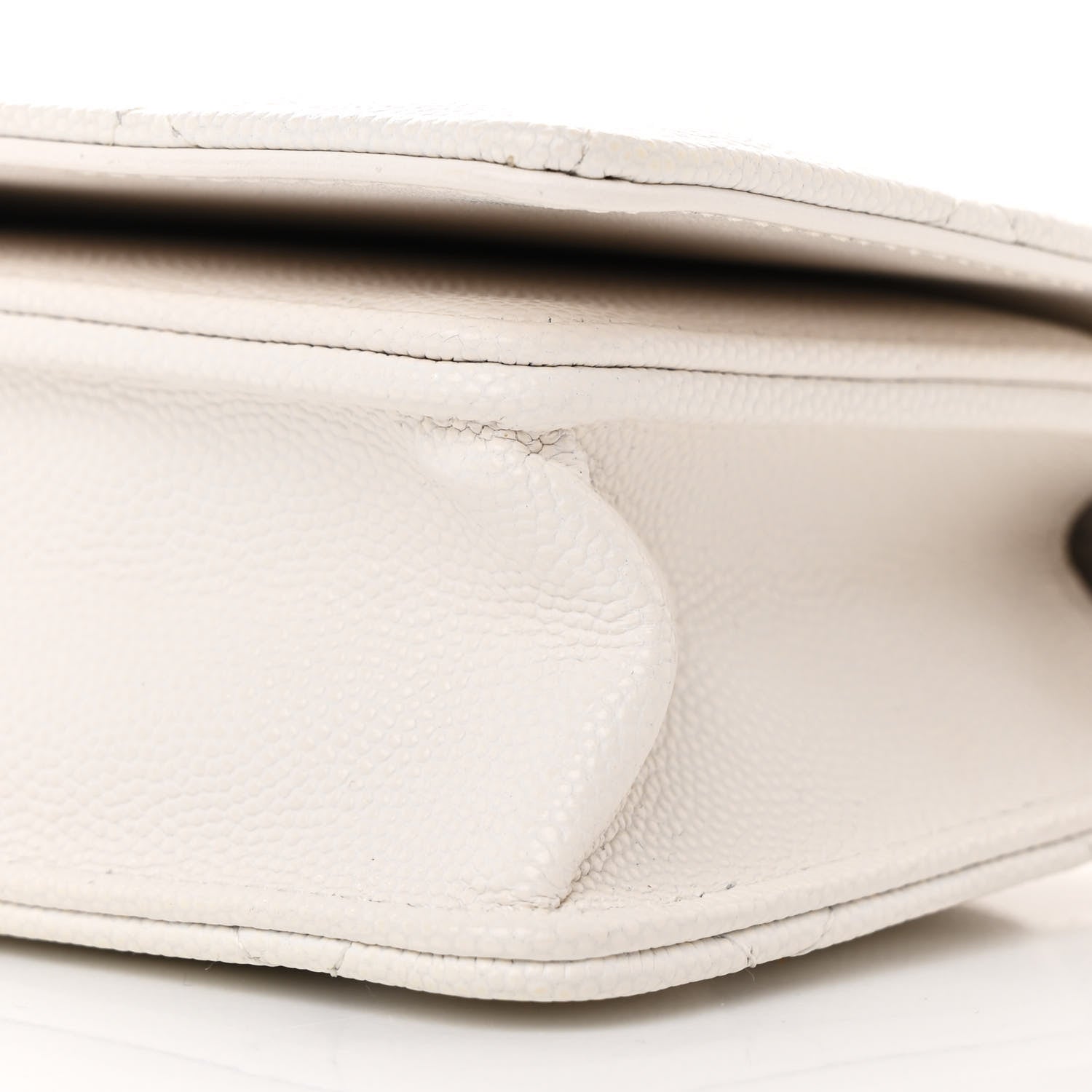 Chanel Caviar Quilted Camellia Clutch With Chain White 11 of 13