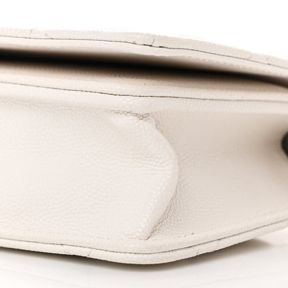 Chanel Caviar Quilted Camellia Clutch With Chain White 11 of 13