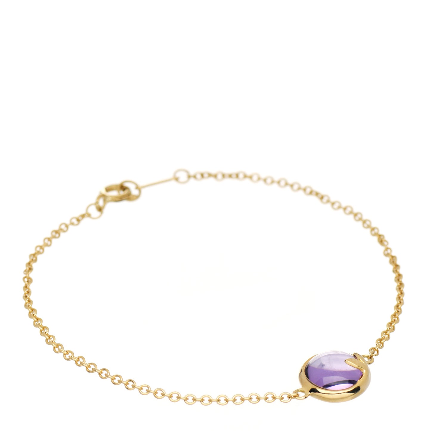18k Yellow Gold Amethyst Paloma Picasso Olive Leaf Bracelet