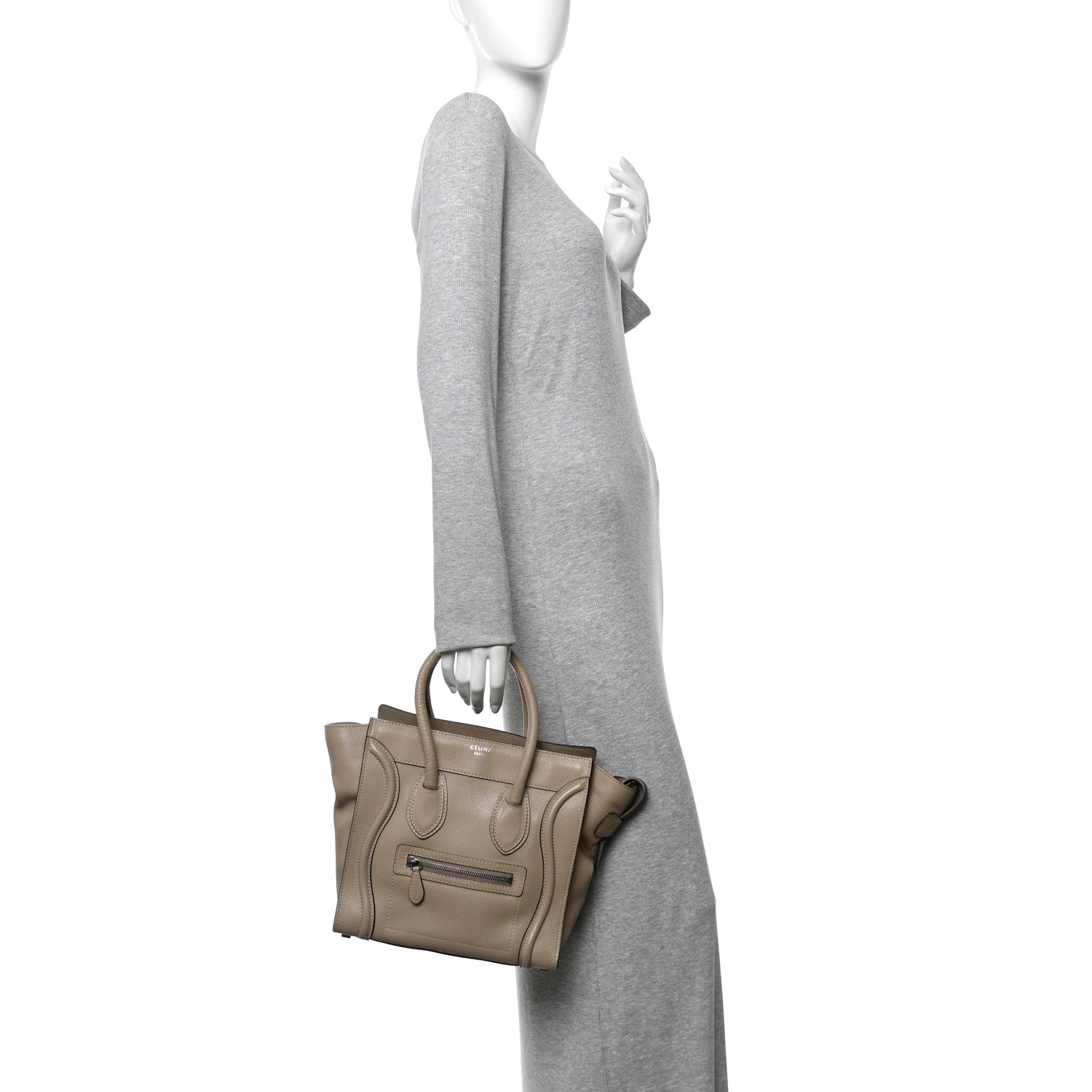 Celine Drummed Calfskin Micro Luggage Dune 1831029 – FASHIONPHILE