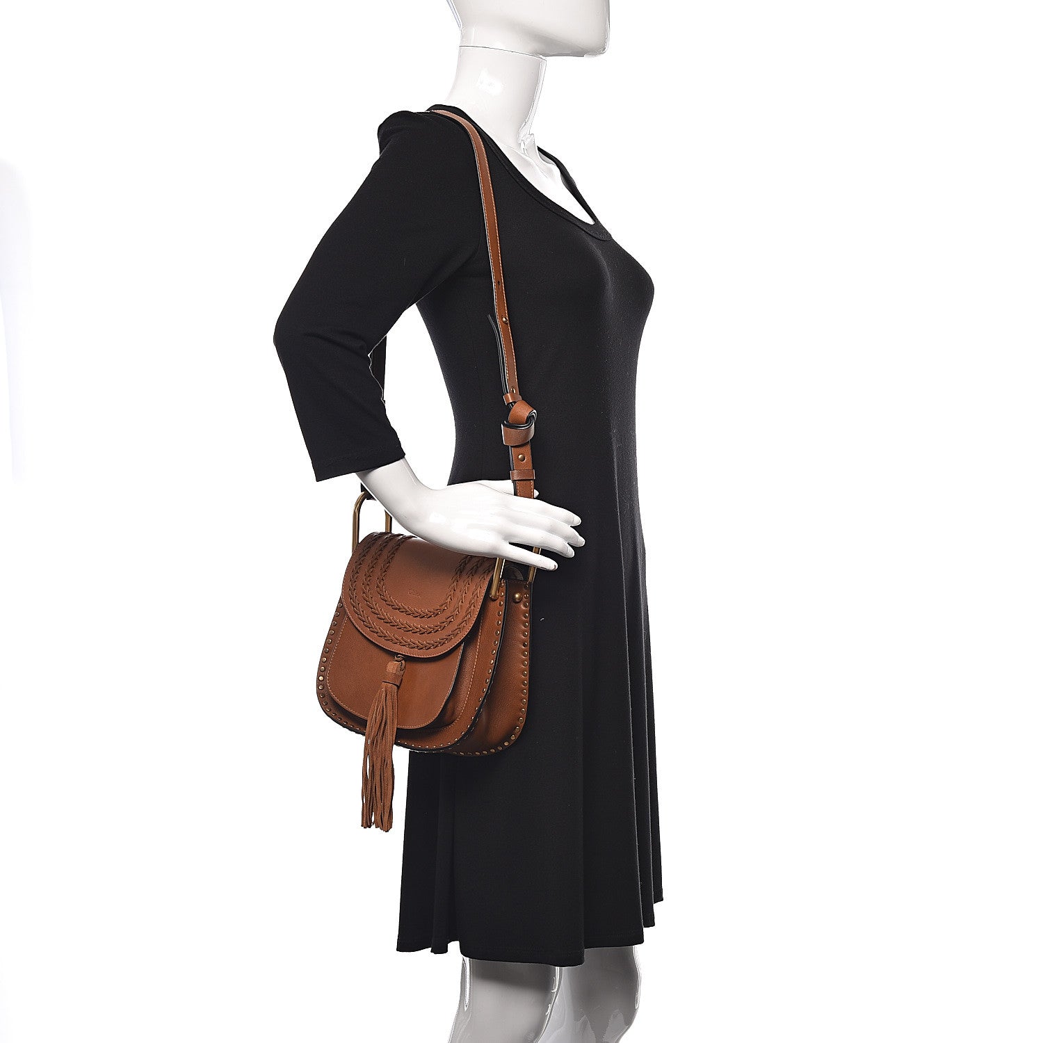 Chloe Calfskin Braided Small Hudson Shoulder Bag Caramel 2 of 11