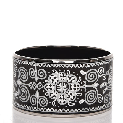 Hermes Enamel Printed Horses Extra Wide Bracelet 62 3 of 6