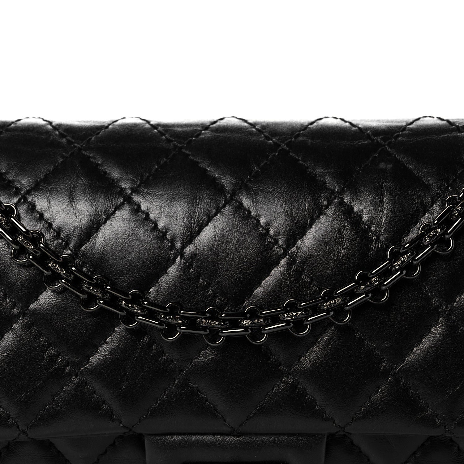 Chanel Aged Calfskin Quilted 2.55 Reissue 225 Flap So Black 8 of 11