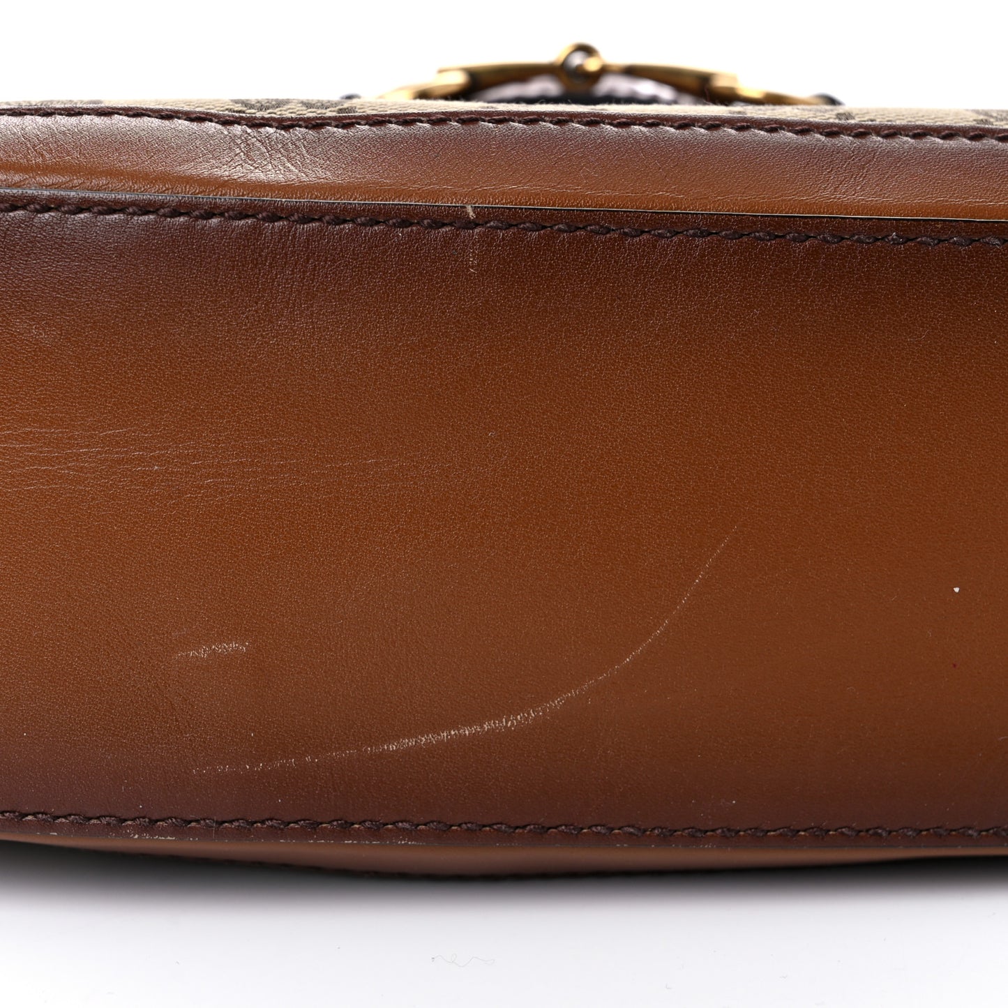 Monogram Medium Lady Web Shoulder Bag Beige Cuir