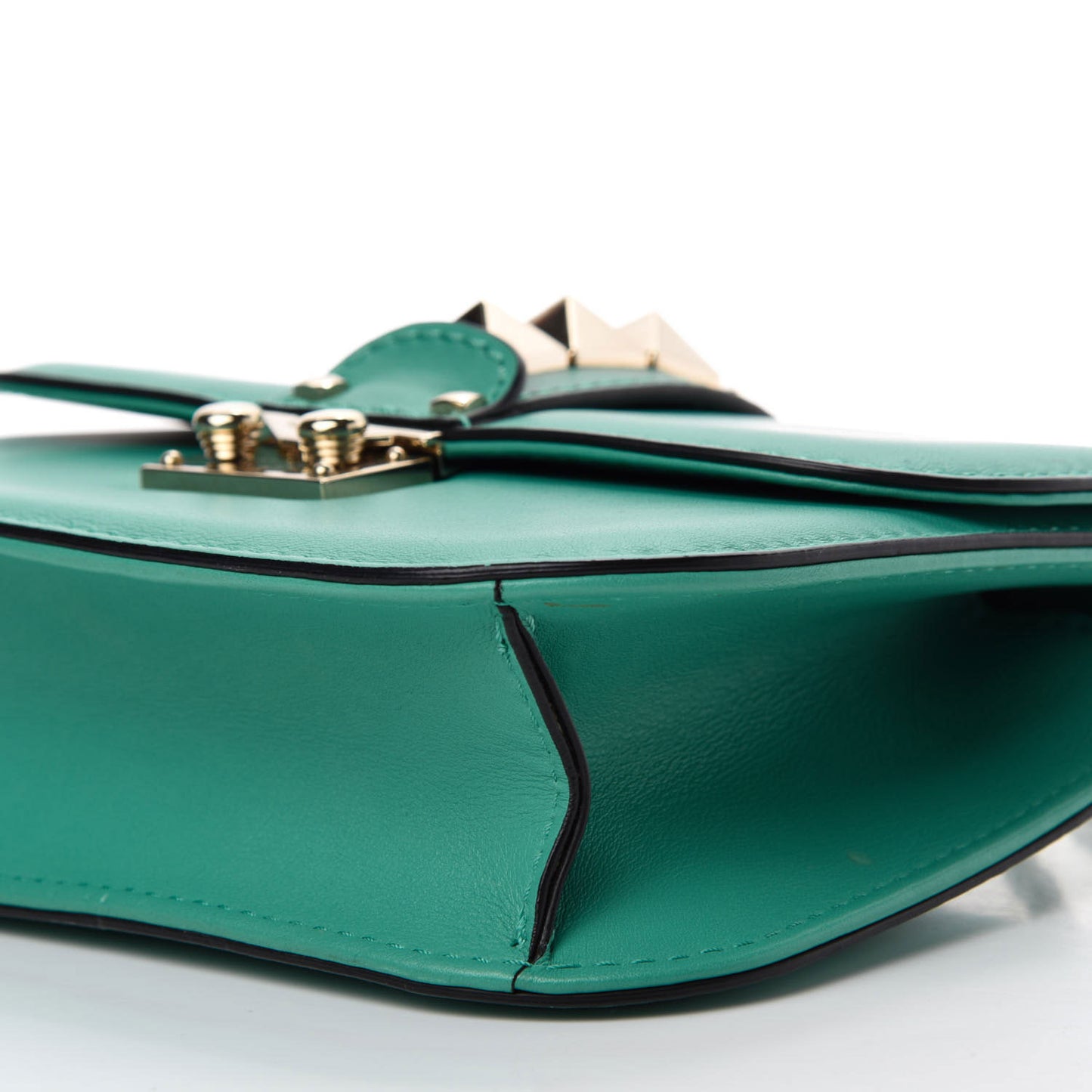 Vitello Small Glam Lock Rockstud Flap Colibri