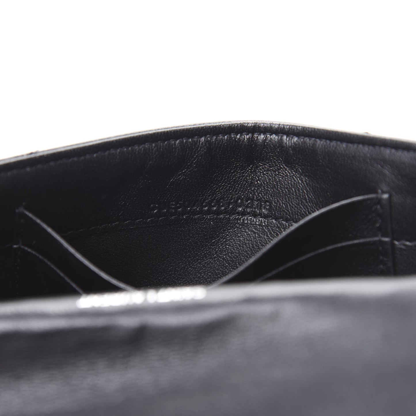 Lambskin Y Quilted Monogram Small Loulou Envelope Wallet Black