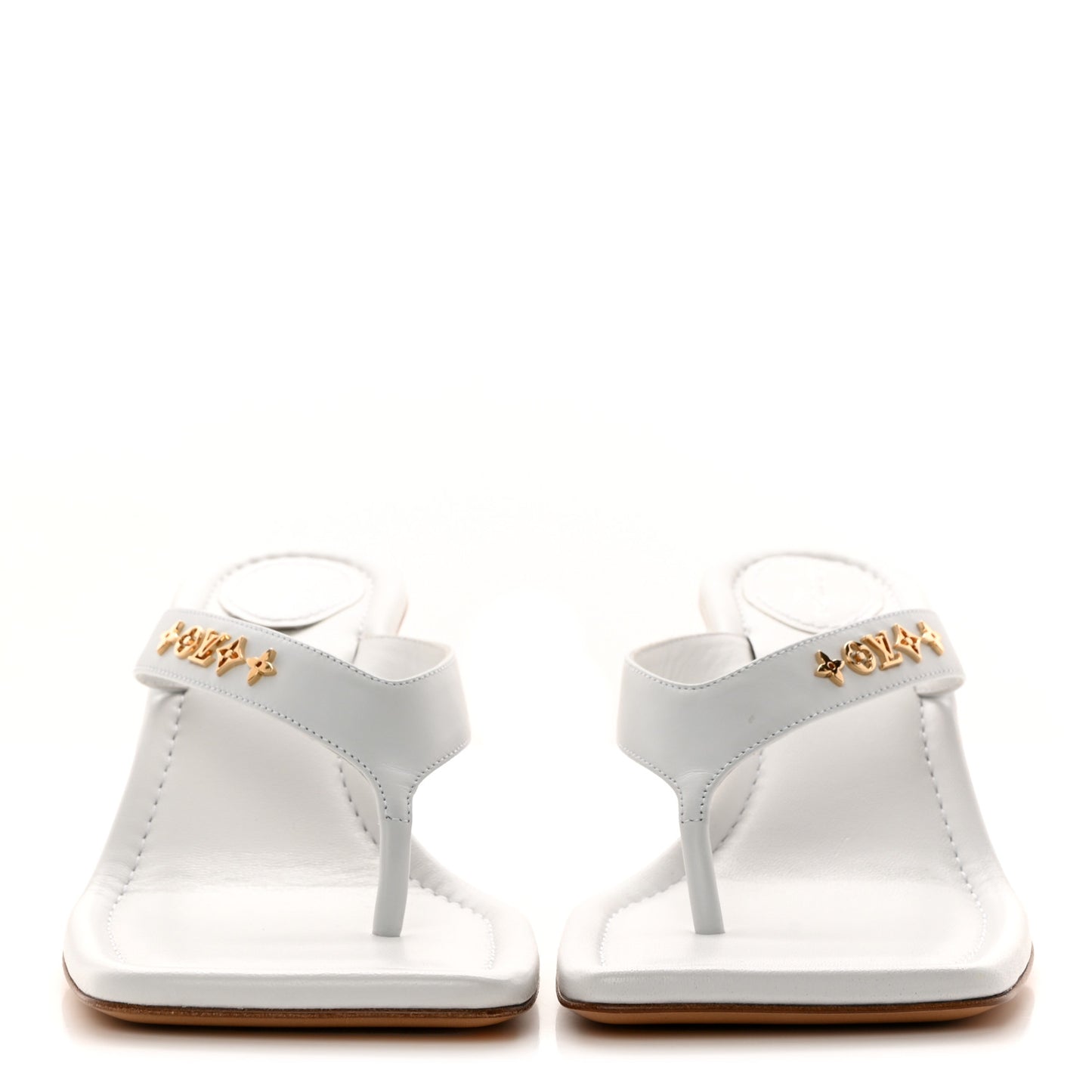 Calfskin Signature Thong Sandal 37.5 White