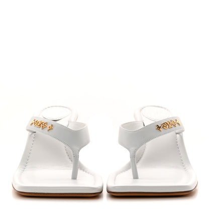 Louis Vuitton Calfskin Signature Thong Sandal 37.5 White 2 of 11