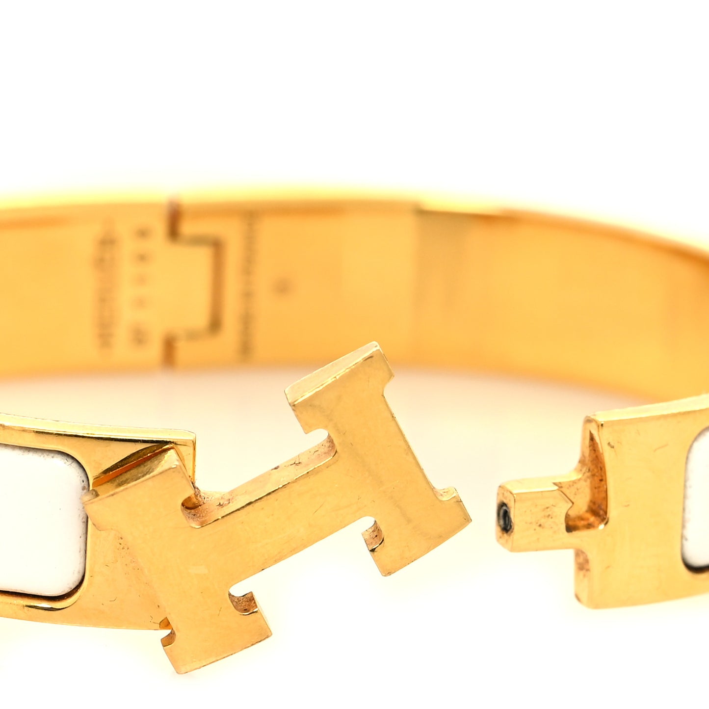 Enamel Narrow Clic Clac H Bracelet PM White
