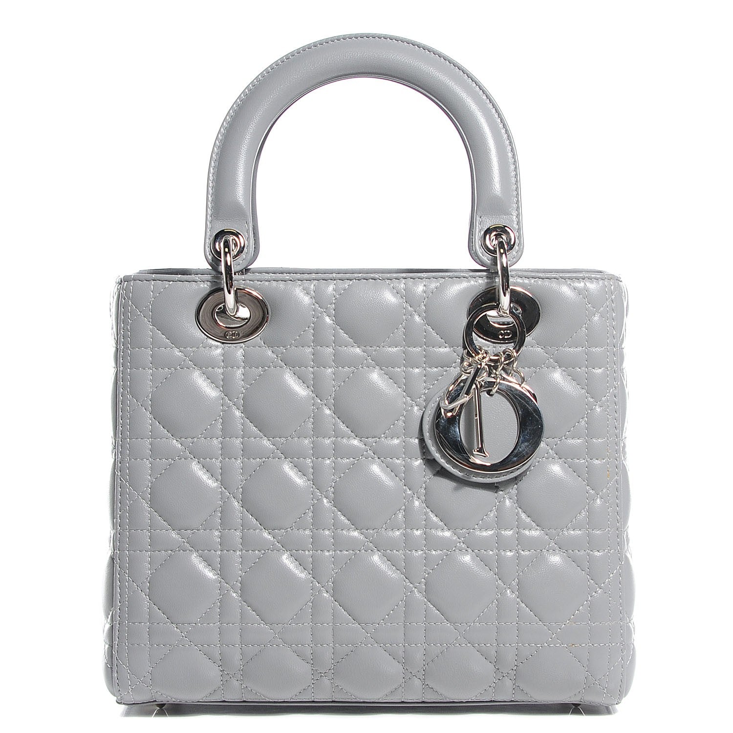 Christian Dior Lambskin Cannage Medium Lady Dior Grey 1 of 9