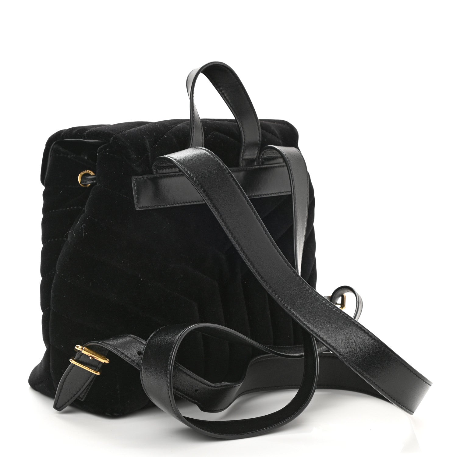 Saint Laurent Velvet Y Quilted Monogram Small Loulou Backpack Black 3 of 10