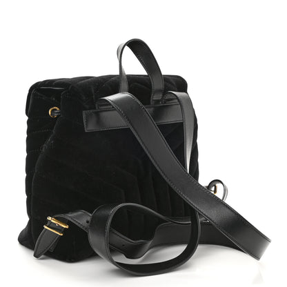 Saint Laurent Velvet Y Quilted Monogram Small Loulou Backpack Black 3 of 10
