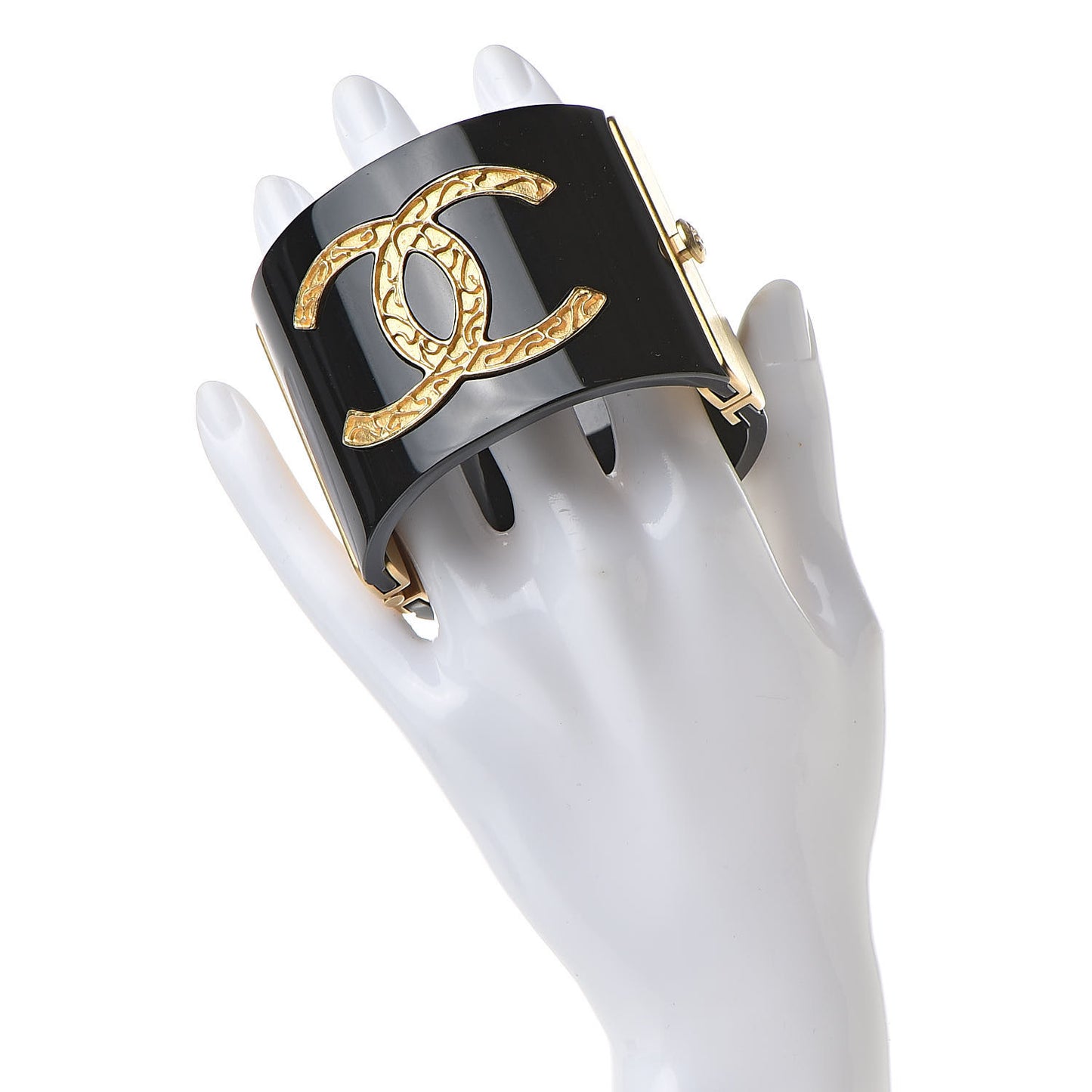Resin CC Cuff Bracelet Black Gold
