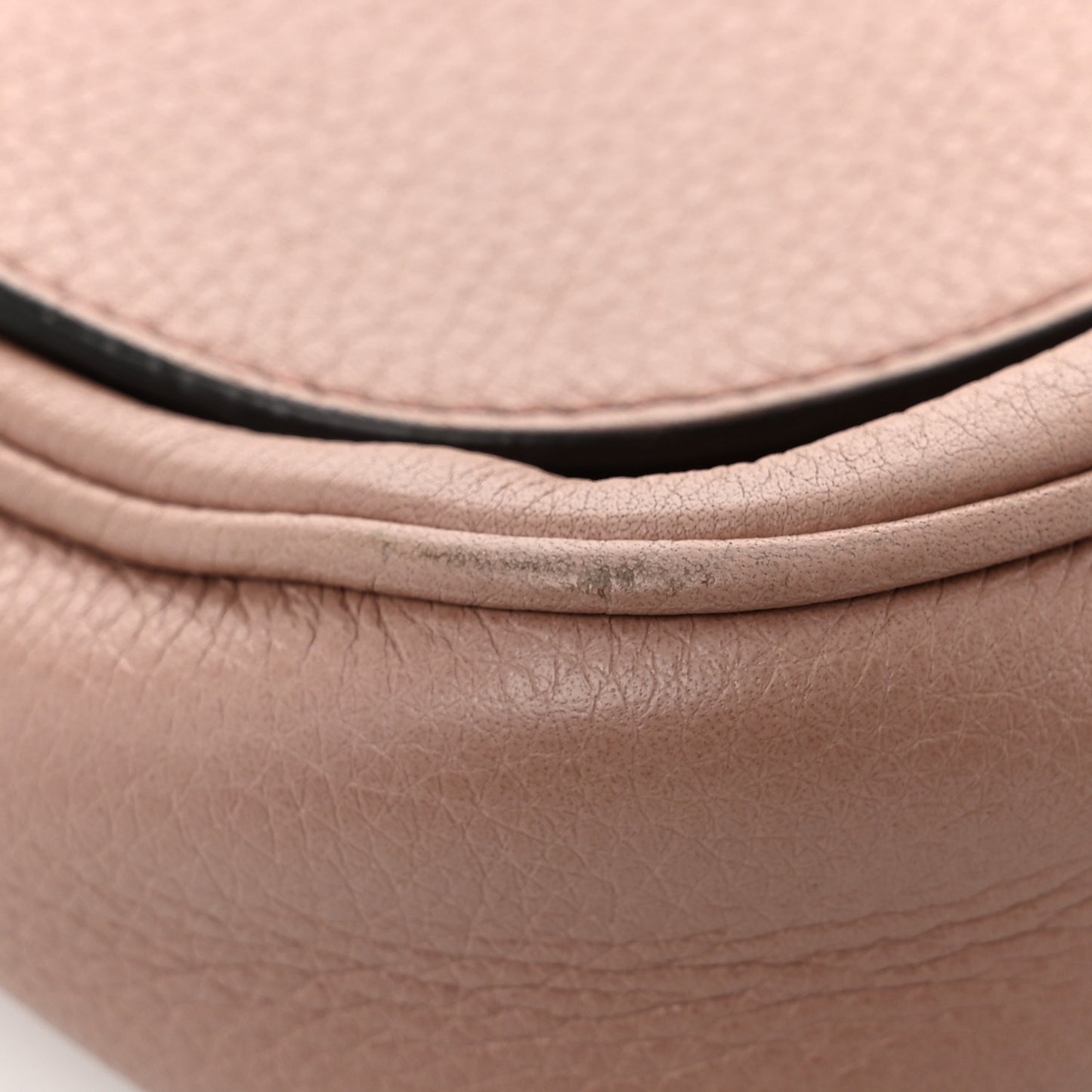 Pebbled Calfskin Medium Soho Flap Crossbody Pale Pink