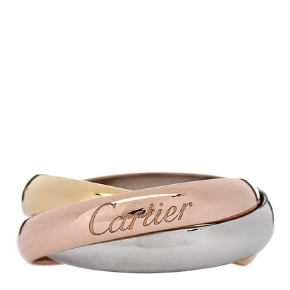 Cartier 18K Pink Yellow White Gold Classic Trinity Ring 52 6 1 of 6