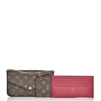 Louis Vuitton Monogram Pochette Felicie Chain Wallet Fuchsia 9 of 10