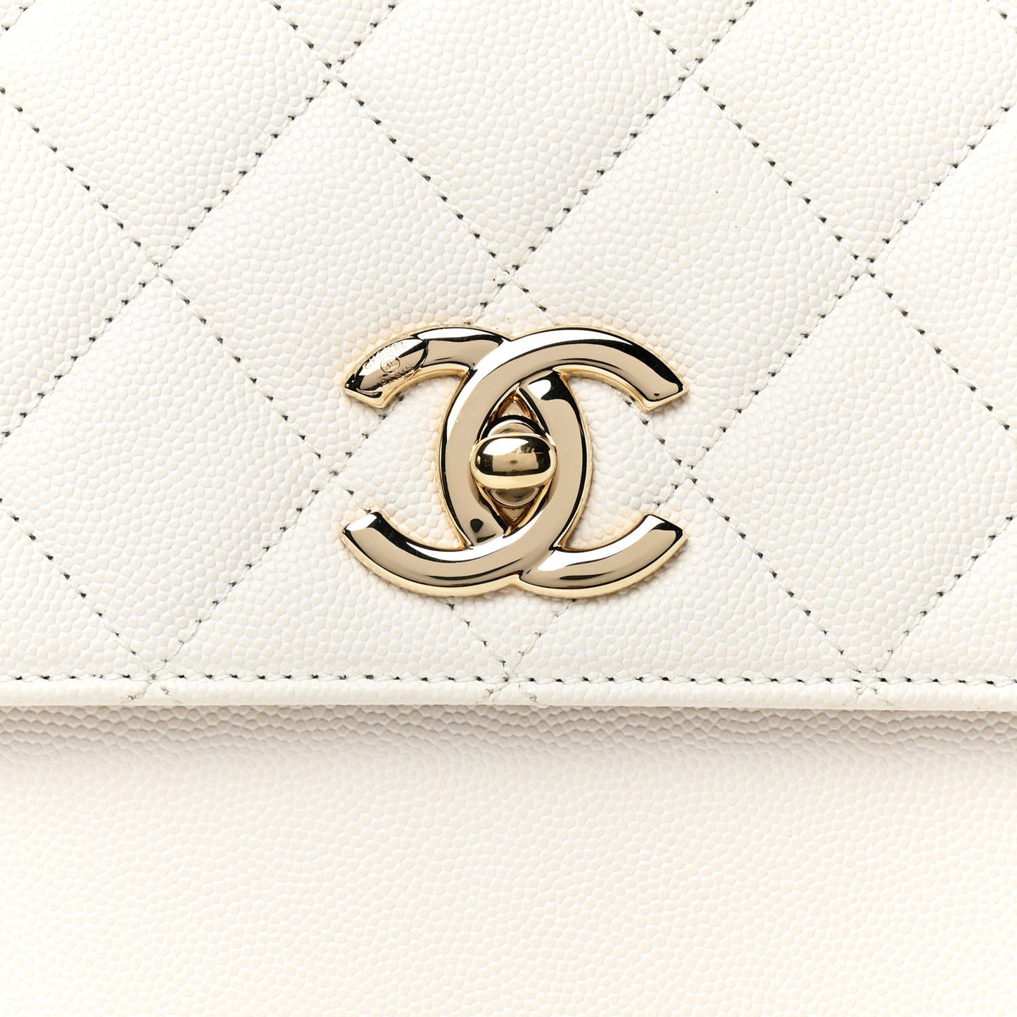 Caviar Quilted Large Business Affinity Flap White