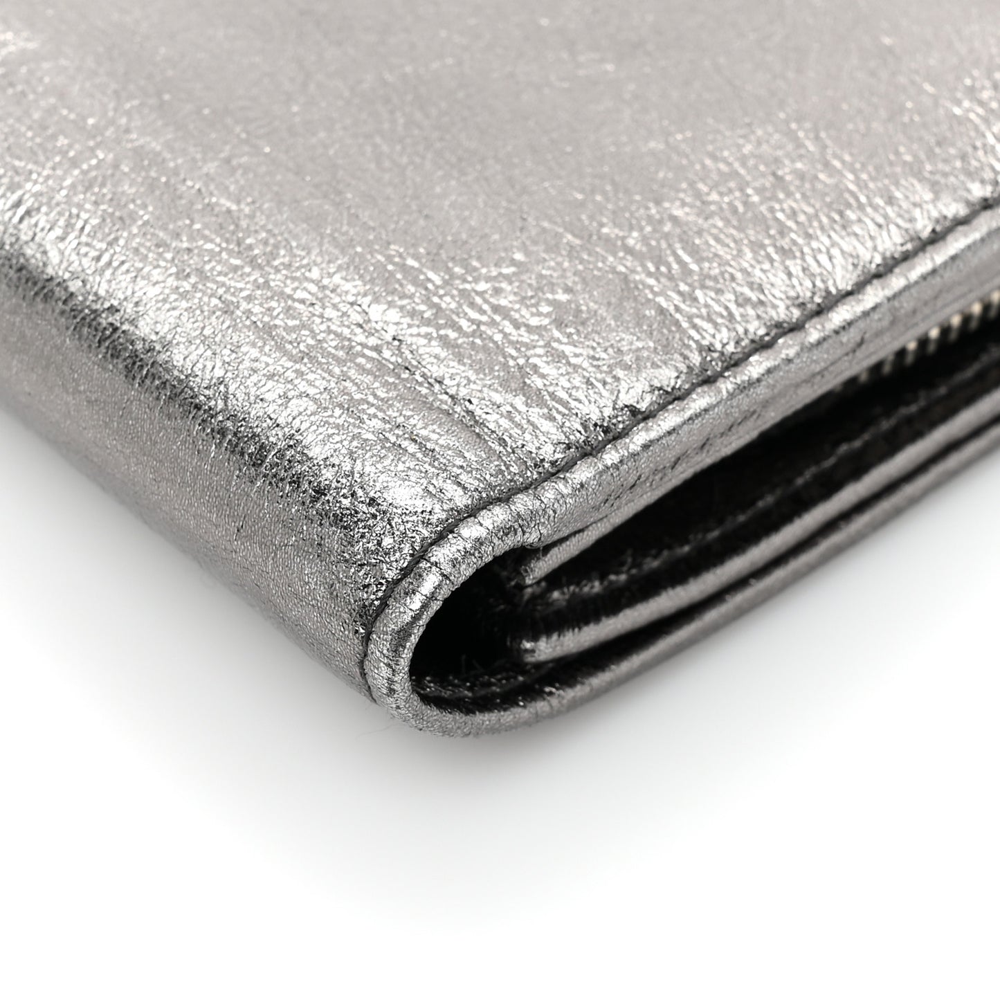 Metallic Calfskin Monogram Belle De Jour Clutch Silver