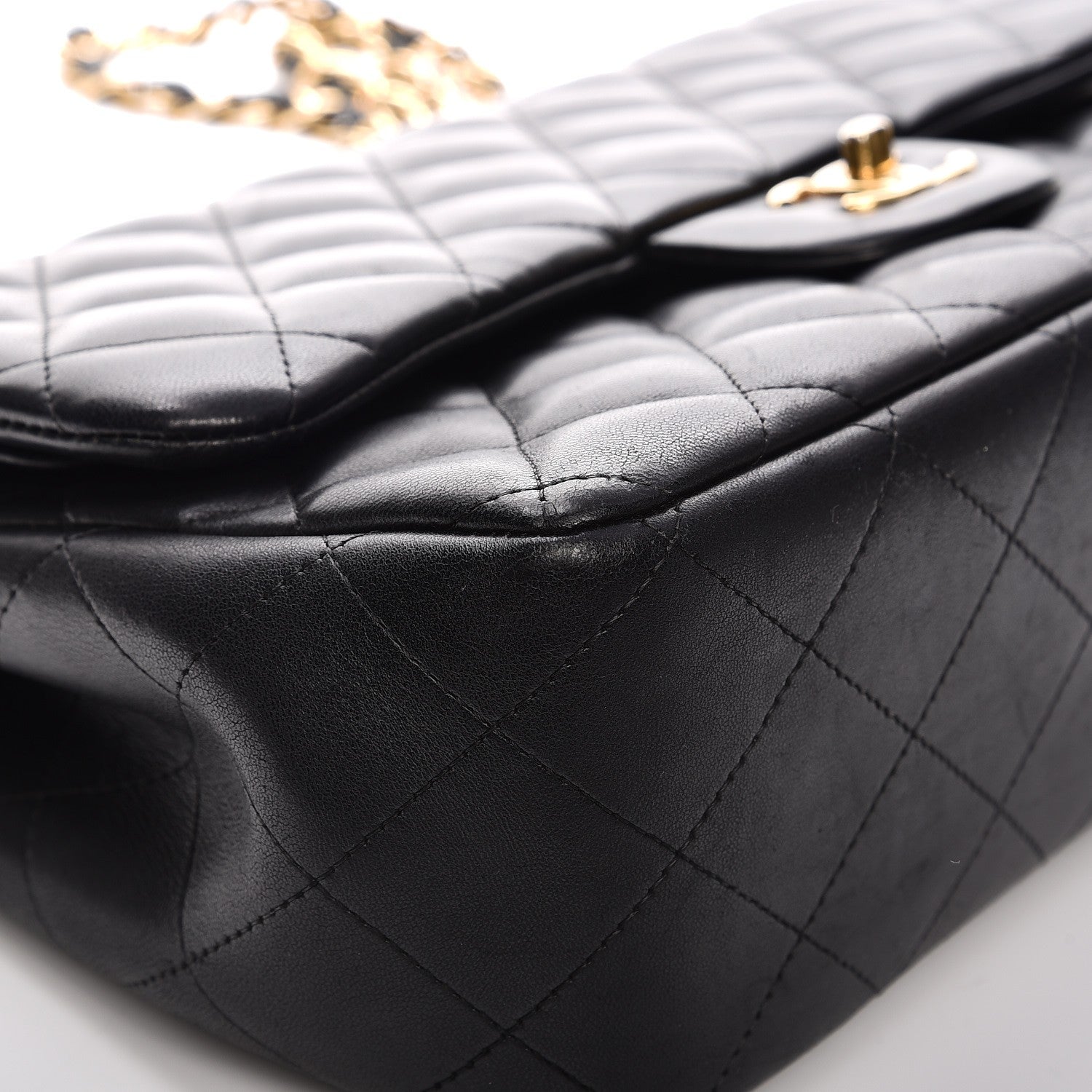 Chanel Lambskin Quilted Jumbo Double Flap Black 9 of 16