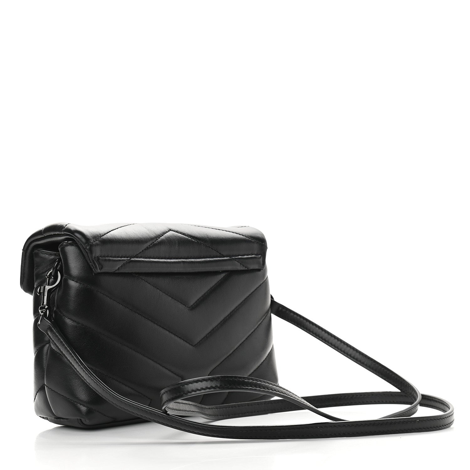 Saint Laurent Calfskin Y Quilted Monogram Toy Loulou Crossbody Bag Black 3 of 10