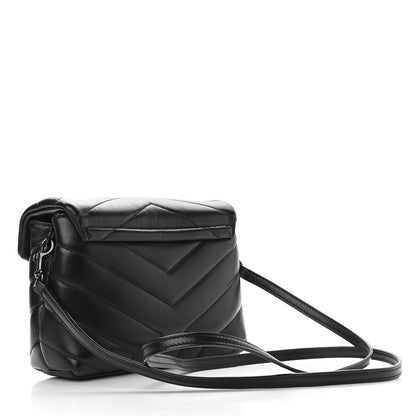 Saint Laurent Calfskin Y Quilted Monogram Toy Loulou Crossbody Bag Black 3 of 10